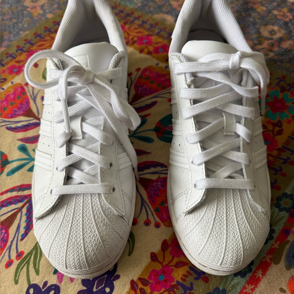 Adidas White Lace-Up Sneakers